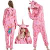 Pijama Macacão Animal com Estampa Dourada, Rena de Natal, Roupa de Dormir Unicórnio de Flanela, Estilo Casal, Manga Longa, Pode Ser Usado Fora