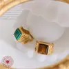 Anillo de ojo de tigre con incrustaciones de veta natural, temperamento suave, joyería de mano de moda transfronteriza popular en Europa y Estados Unidos para hombres, mujeres y parejas