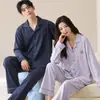 Pijama de Pareja Thermolite Otoño/Invierno Cepillado Temperatura Constante Manga Larga Hombre/Mujer Engrosado Cálido Moderno Conjunto de Ropa de Casa