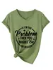 Si soy el problema Amazon eBay estación europea cómoda casual camiseta de mujer cuello en V manga corta en stock