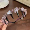 Tiara Antiderrapante Dentada de Alta Qualidade Estilo Coreano para Mulheres, Presilha de Cabelo Fashion para Lavar o Rosto, Tiara de Topo, Acessório de Cabelo de Luxo Leve e Estiloso