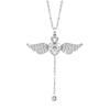 Collar de alas de ángel en plata de ley 925 para mujer, cadena de clavícula con colgante extraíble de alas de viento.