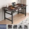 Mesa Dobrável Portátil Mesa para Computador Mesa de Mesa Escritório em Casa Mesa para Apartamento Pequeno Retangular Simples Mesa para Casa de Aluguel
