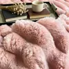 2026 Nuevo Exclusivo Transfronterizo para TEMU Manta Multifuncional de Felpa de Conejo Rayas Anchas 270g Leche Polar - Disponible para Dropshipping