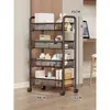 Estantería de almacenamiento para carrito de dormitorio, estantería pequeña debajo del escritorio del dormitorio, móvil con ruedas, armario de almacenamiento multicapa para aperitivos
