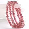 Pulsera de Cristal de Fresa Natural Tres Círculos flor de durazno cuentas de múltiples círculos cuentas de cristal de fresa fabricantes de joyería de cristal venta al por mayor