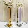 Adereços de Decoração para Local de Casamento, Suportes de Flores, Colunas Quadradas para Salão de Exposições de Hotel, Centros de Mesa para Jantar, Decorações de Casamento, Flores Secas