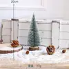 Árbol de Navidad Mini Transfronterizo con Agujas de Pino Cubiertas de Nieve, Decoraciones Navideñas, Adornos para Árbol de Navidad de Mesa con Flocado de Agujas de Pino