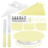 Amazon plato giratorio para decoración de pasteles juego de 74 piezas espátula de 6 pulgadas 8 pulgadas raspador de crema juego de tres piezas manga pastelera