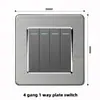 Versión Hong Kong y Macao enchufe británico 13A con carga rápida USB tipo-c panel de alambre de acero inoxidable cuadrado gris estándar británico