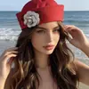 Gorra Azul Marino Bordada Europea y Americana Cosplay Uniforme de Policía Femenino Sombrero de Otoño e Invierno para Actuación Circunferencia de Cabeza Grande Sombrero de Marinero Japonés para Mujer