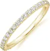 Anillo Apilable de Una Sola Fila Full Diamante Imitación Diamante Circonia Chapado en Cobre Oro 18K Estilo Simple Europeo y Americano Compromiso Anillo de Mano de Boutique