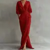Vestido sencillo de color liso estilo francés, nueva colección de otoño, moda europea y americana transfronteriza para mujer, elegante y sofisticado vestido de noche