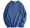 Em estoque algodão penteado puro 180g gola redonda manga longa camiseta primavera e outono suéter fino Branco Preto camiseta de outono