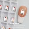 Manicura Libro Rojo 4*6 rectangular ángulo recto fondo puntiagudo diamante Super Flash color Maillard caramelo roca usar uña pegar diamante decoración