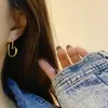 Exquisitos Pendientes en Forma de Corazón para Mujer, Diseño Simple y de Nicho, Joyería para Orejas Exagerada de Alta Gama en Forma de Corazón, Estilo Nuevo, Comercio Exterior Transfronterizo al por Mayor