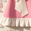 Novo Vestido Princesa de Cor Sólida Sem Mangas de Verão Europeu e Americano da Amazon com Laço Grande e Renda, Fofo e Doce, Popular para Meninas