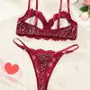 Atacado de fábrica, multicolorido, em estoque, lingerie de renda com estampa de leopardo, estilo europeu e americano, conjunto de lingerie sensual e sedutor, incluindo fio dental