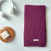Bufanda de Punto Suave 100% Lana de Color Sólido Estilo Coreano para Mujer, Simple y Versátil, Engrosada para Otoño e Invierno, Bufanda Cálida para Protección del Cuello