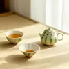 Colección de series de gatos y sandías pintadas a mano por Moji de juegos de té kung fu para uso doméstico, teteras, gaiwans, agarraderas y tazas de té