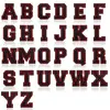 Bordado de Toalla Parches de Bordado de Letras Inglesas Cordón Negro y Rojo Parches de Números Accesorios Textiles para Ropa DIY