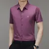 Camisa Popular Masculina de Manga Curta para Transmissão ao Vivo, Nova Roupa Casual Masculina de Verão, Camisa Polo Xadrez Fina com Strass para Homens
