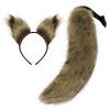 Diadema de orejas de zorro cos traje de cola de zorro de felpa espectáculo en vivo accesorios para disfraz de cola de ardilla