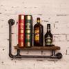 Cabide de Parede Vintage Estilo Americano Industrial Tubo de Ar Banheiro Porta-Toalhas Parede Decorativa Estante de Livros Prateleira de Armazenamento