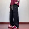 Jeans plisados retro americanos para hombre, estilo fino de primavera/verano, de moda, callejero, corte recto holgado, versátiles, casuales, pantalones de trabajo