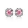 Pendientes de Aro de Corte Milenio Rosa Transfronterizos Europeos y Americanos Moda para Mujer Pendientes de Corte Flor de Hielo Diamante de Alto Carbono Pendientes de Venta en Vivo