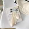Calcetines de Primavera y Otoño para Mujer, Media Pantorrilla, Antiolor, Absorbentes de Sudor, Transpirables, Resistentes al Desgaste, No Aprietan, Estilo Coreano, Calcetines Deportivos Unisex de Moda, Zhuji