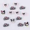 Serie Negra Gato de Dibujos Animados Pegatina de Resina Placa de Letras con Lazo Kumi Estuche de Teléfono DIY Pasador para el Cabello Accesorios de Resina