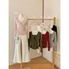 Suéter de punto trenzado estilo coreano, suave y puro, para mujer, capa base de otoño e invierno, diseño cruzado de imitación de dos piezas, nueva prenda de punto que ciñe la cintura