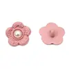 Botones de flor de cinco pétalos de perla frescos y coloridos, pequeños accesorios florales, materiales de decoración para ropa infantil DIY