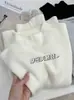 Suéter Grueso con Forro de Felpa para Mujer, Cuello Alto Pequeño, Camisa Base en Capas, Ropa Interior Integrada de Felpa Cálida para Otoño e Invierno, Top de Manga Larga Estilo Coreano