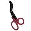 Tesoura de Ferramenta Portátil para Exterior para Cortar Gaze, 14,5 cm, Cabo Escurecido, Cabeça Curva, Bandagem de Acampamento