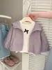 Chaqueta Cortavientos Infantil Otoño 2025 Nueva Elegante Primavera y Otoño Casual Deportiva con Capucha Moda Top para Niñas
