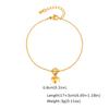 Joyería Elegante Francesa Acero Inoxidable Cadena Plana de Cruz Cadena en Forma de Corazón Pulsera con Cuentas de Concha Oro de 18K Br-2563