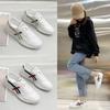 Zapatos Forrest Gump para Mujer Nuevos Zapatos de Panel de Cuero Combinables con Todo con Suela Suave Antideslizantes Ligeros Zapatos Blancos Casuales Deportivos para Mujer