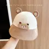 Gorros Infantiles para Otoño e Invierno, Lindo Sombrero de Pescador de Dibujos Animados de Oso, Gorro de Pana a Prueba de Viento y Cálido para Bebé con Ala Ancha y Visera