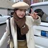 Bufanda de punto de lana de alta calidad para mujer, estilo coreano versátil, cálida y resistente al viento, ideal para otoño e invierno.