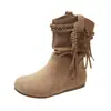 Botas de tornozelo estilo retrô, adornadas com franjas, inspiradas em Birkenstock, para mulheres, nova coleção de outono 2026, versáteis e que afinam, populares botas estilo Martin, botas de plataforma da moda