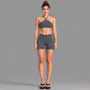 Conjunto de Fitness a Rayas de Bloques de Color Transfronterizo Chaleco Deportivo para Correr al Aire Libre Conjunto de Top Casual para Yoga Pilates