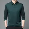 Directo del fabricante: popular polo de invierno con forro polar, un estilo de dos piezas para hombres de mediana edad, grueso y casual, con cuello alto, perfecto como capa base