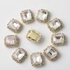 Broca de garra de quatro furos de diamante retangular de 12x14mm, joias faça você mesmo, acessórios para cabelo, roupas, sapatos e chapéus, material de strass, acessórios por atacado