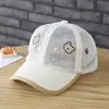 Boné de baseball de malha de verão para meninos e meninas, chapéu ultra-fino respirável com proteção solar e design de cabeça de urso