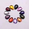 Vermelho Granada Forma de Gota com Fundo Plano Pedra Preciosa Lisa Pedra Solta Anel com Fundo Plano Forma de Pera Pingente Brincos Inlay DIY Acessórios