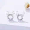 Brincos de tarraxa em prata de lei s925 Temperamento coreano Pequenos e frescos Moda Personalidade simples Joias para orelha Brincos de tarraxa banhados a platina