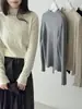 Lushi Estilo Coreano Media Cuello Alto Lunares Elegante Tejido Ropa de Punto Invierno Nueva Colección Chic Top Interior con Forma de Oreja Ss952