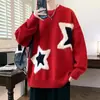 Desenhe um suéter de gola redonda para homens, um novo estilo primavera/outono, uma malha de caimento solto, uma peça de outer wear casual e relaxada, com um visual de alta qualidade e moderno.